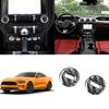 För Ford Mustang 2015- Kolfiber Interiör 2 st Bil Multimedia Knopp Dekoration Klistermärke Dekal Överdrag List Biltillbehör