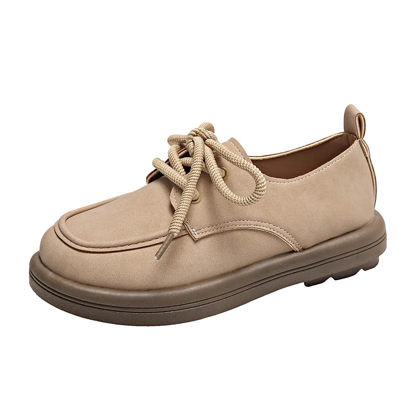 Comfortable and Elegant Women Flat Shoes Platform Footwear British Style Female Loafers Round Toe Casual Sneaker Autumn Retro