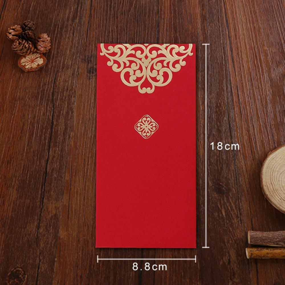 10Pcs Red Red Pocket Gold Stamping Red Gift Envelope Practical Red Envelope  Spring Festival