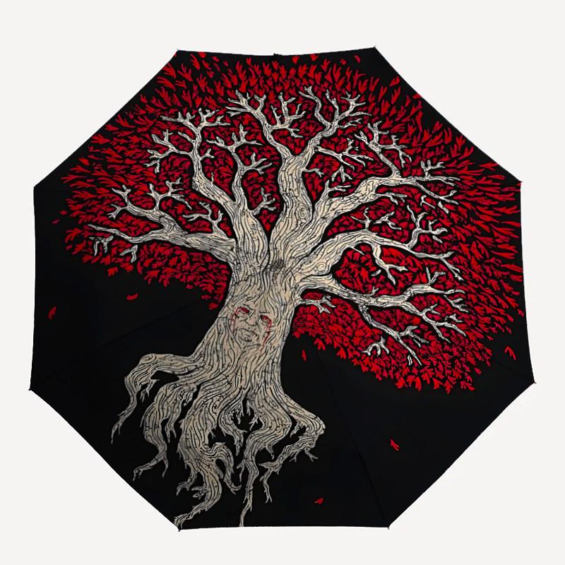 

1pc Tree Spirit Automatic Open/close Umbrella, 8-Rib sturdy structure, Portable Travel Umbrella, Parties, Everyday Use, Outdoor Accessory, A