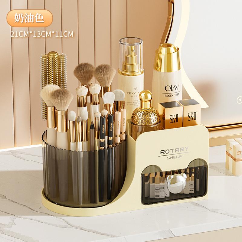 

Desktop Rotating Makeup Brush Storage Cartridge Cosmetics Storage Box Shelf Countertop Dresser Lipstick Eyeshadow Pen Holder