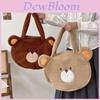 Adorable Large Capacity Plush Bear Shoulder Bag For Women Cartoon Tote Bag