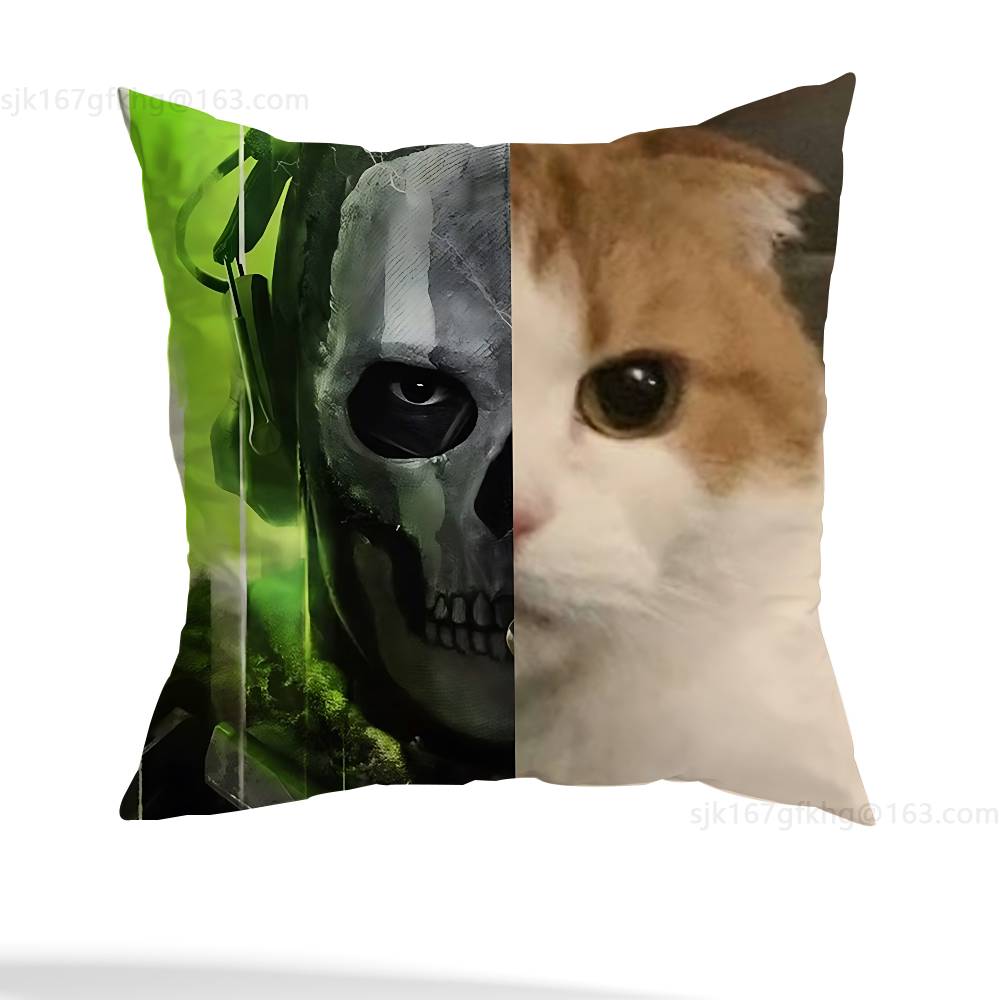 Game Call of Duty Pillow Case Anti-dustmite Pillowcase Invisible zipper silky short plush Sofa cushion cover