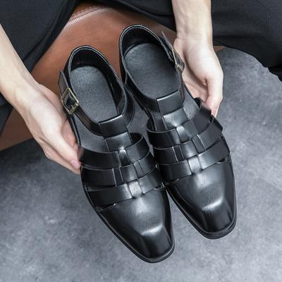 Fashion New Soft Leather Men's Sandals Outdoor Summer Beach Shoes Comfortable Male Roman Shoes All-match Sandaly Hollow Out Casual Shoes