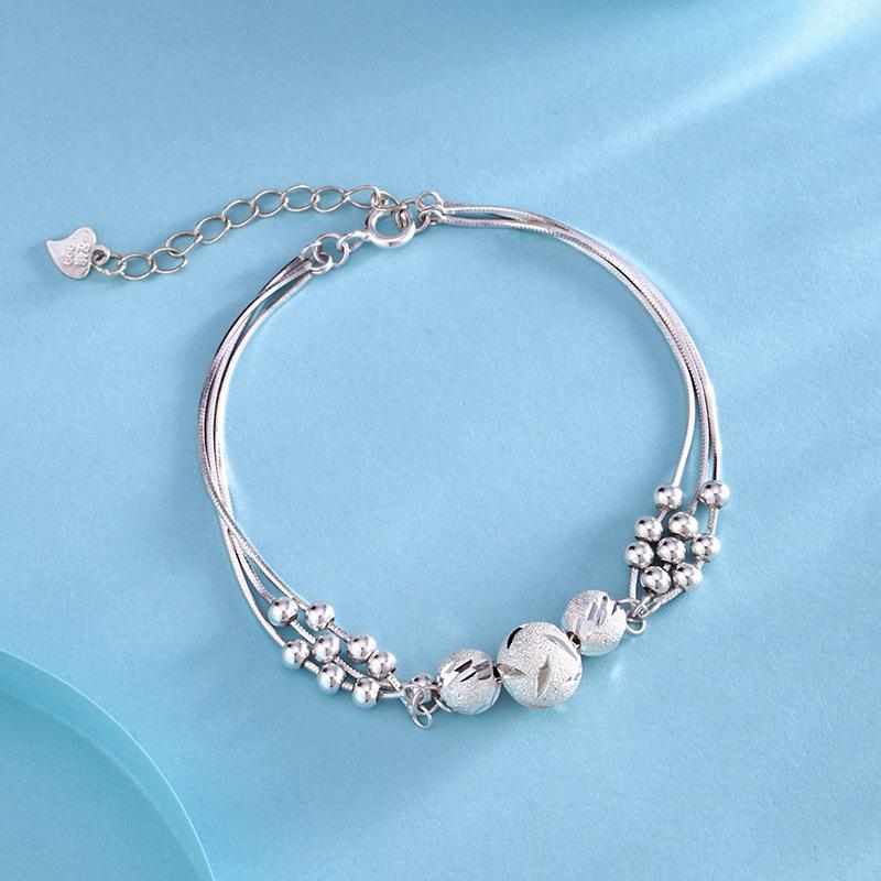 925 Silver Heart Shaped Bracelet For Women Retro Versatile Pink Crystal Charm Bracelets Party Jewelry