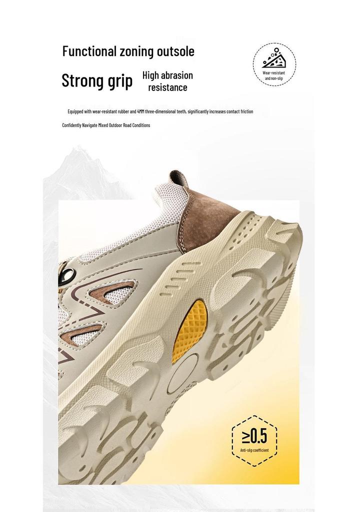 Men's Outdoor Hiking Shoes - Breathable, Wear-Resistant, Non-Slip, Lightweight for Autumn and Winter.