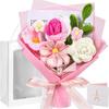 Handmade Knitted Yarn Bouquet: Crocheted Roses, Lilies, Tulips, and Gesang Flowers for Valentine's Day