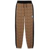 FW22 Color Block Pattern Logo Print Cotton Sports Long Pants Men Bottoms Khaki C7806-OFZ