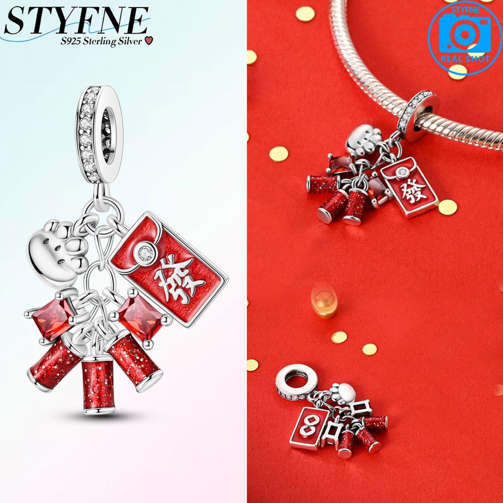 

Шармы Серебро Красный Счастливый Новогодний Фейерверк Бусины Подходят для Оригинальных Браслетов Шармы для Женщин Ювелирные Изделия Сделай Сам Изготовление Подарки