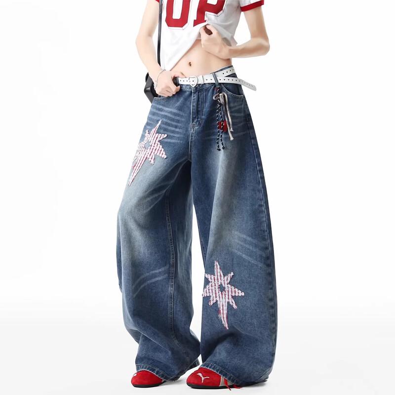 Джинсы BWKA Star Patch свободные с широкими штанинами M