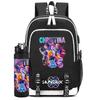 2Pcs/set Anime K-Pop Demon Hunters Printed Backpack Large Capacity Bookbag with 750Ml Water Bottler Laptop Student Boy Girl Large Capacity Bookbag