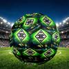 Borussia Monchengladbach Print Size 5 Soccer Ball, PU Wear Resistant Football for Match Training and Daily Practice, Birthday Gift for Soccer Fans