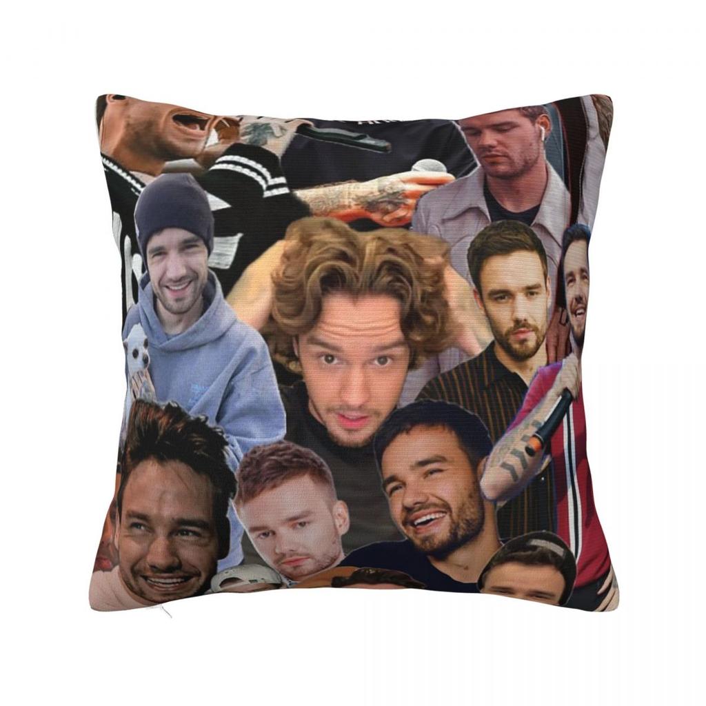 Liam Payne Photo Collage Square Pillowcase Cushion Cover Pillow Case Throw Pillow Cover for Home Bedroom Car
