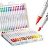 Dual-Tip Acrylic Marker & Paint Brush Set - 48 Colors, Soft Tip for Kids' Art, Opaque & Layerable
