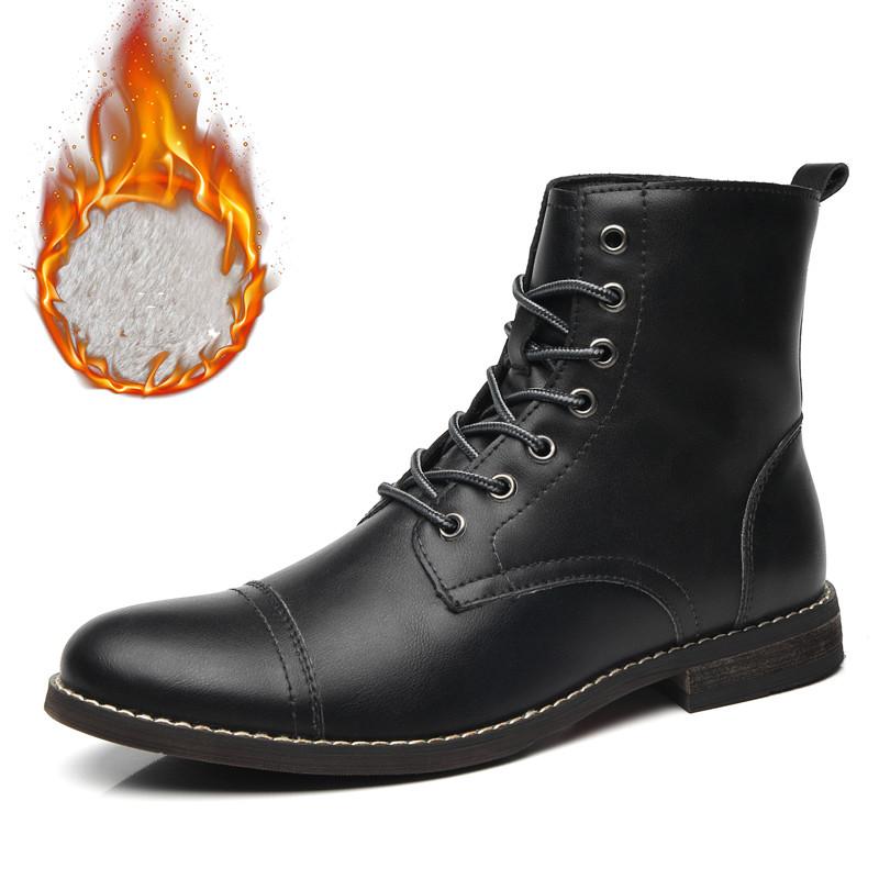 Fashion Fashion Brown Ankle Men's Leather Shoes Dress Boots Formal Shoes Men Autumn Winter Cowboy Boots For Men zapatos hombre vestir