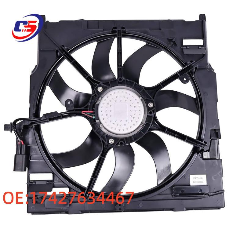 Compatible Radiator Fan Assembly for BMW F15, Electronic, Part Numbers: 17428618241, 17427634467