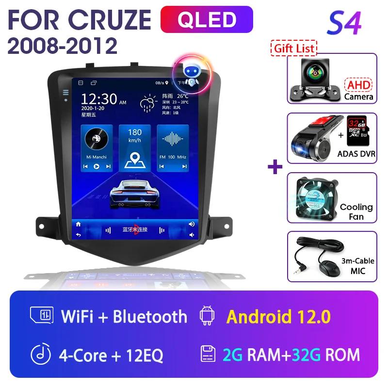 9.7" Android 12 Carplay Car Radio for Chevrolet Cruze J300 2008 - 2012 Multimedia Player 2 Din GPS Stereo DVD Head Unit