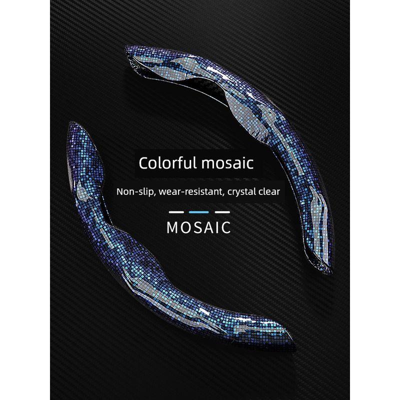 Car Steering Wheel Cover Ultra-Thin Luxury High end Colorful Mosaic Four Seasons Universal Non-Slip Card Handle Cover for Men and Women