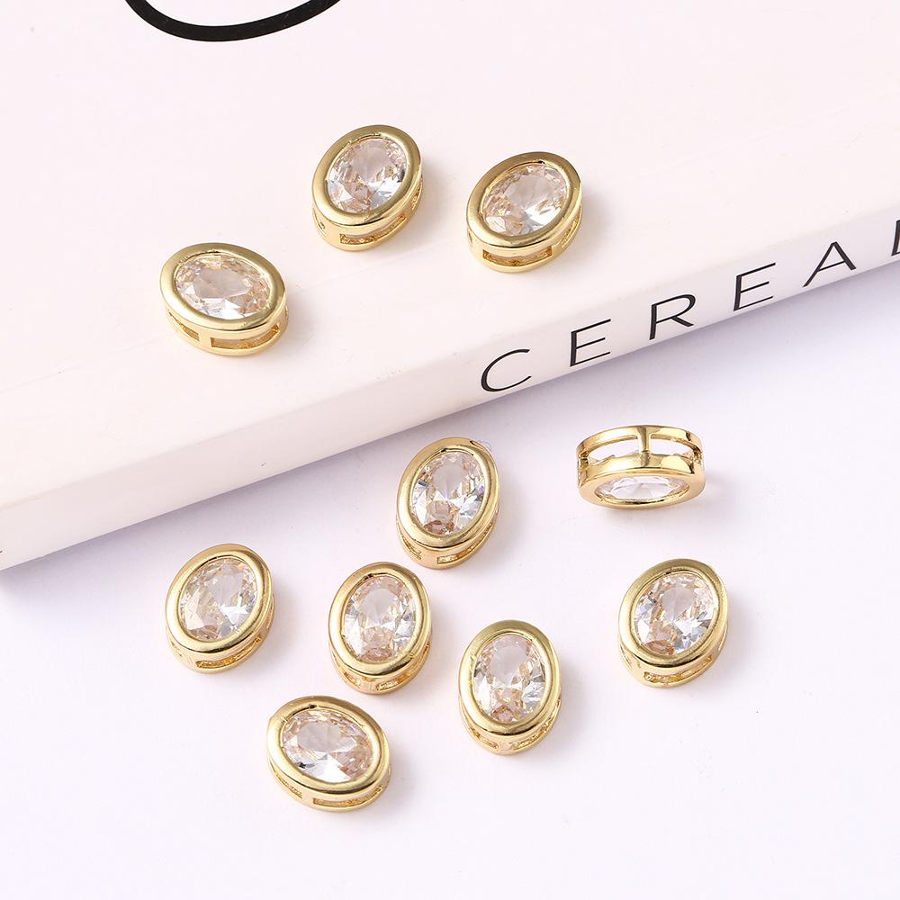 

Ювелирные изделия с золотыми краями из циркония Love Water Drop, аксессуары для браслетов и ожерелий своими руками, съемная пряжка для обуви с отверстием