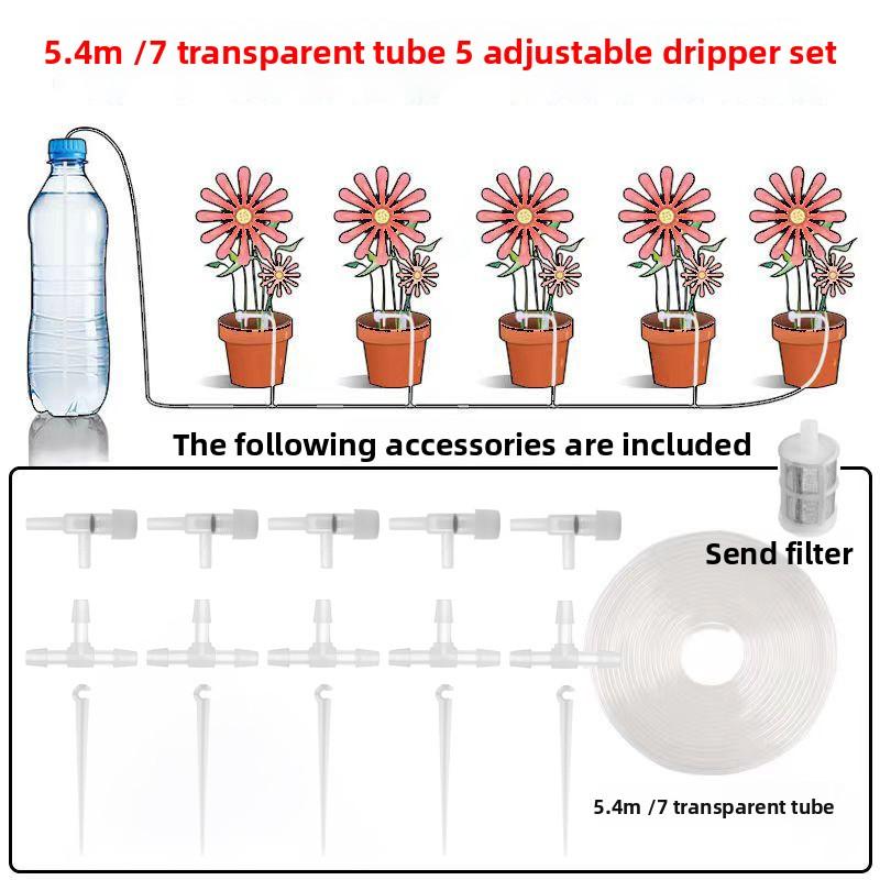 

Lazy Person Automatic Drip Irrigation Kit Adjustable Water Flow for Indoor Plants Garden Watering System