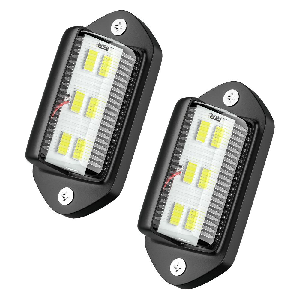 

2PCS 6 LED Car License Number Plate Light For SUV Truck Trailer Van Tag Step Lamp White Bulbs Car Products License Plate Lights