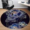1pc Floral Design Office Round Area Rug, Indoor Mat Suitable For Office, Under Office Chairs Bedroom Living Room Home Decor, Room Deco