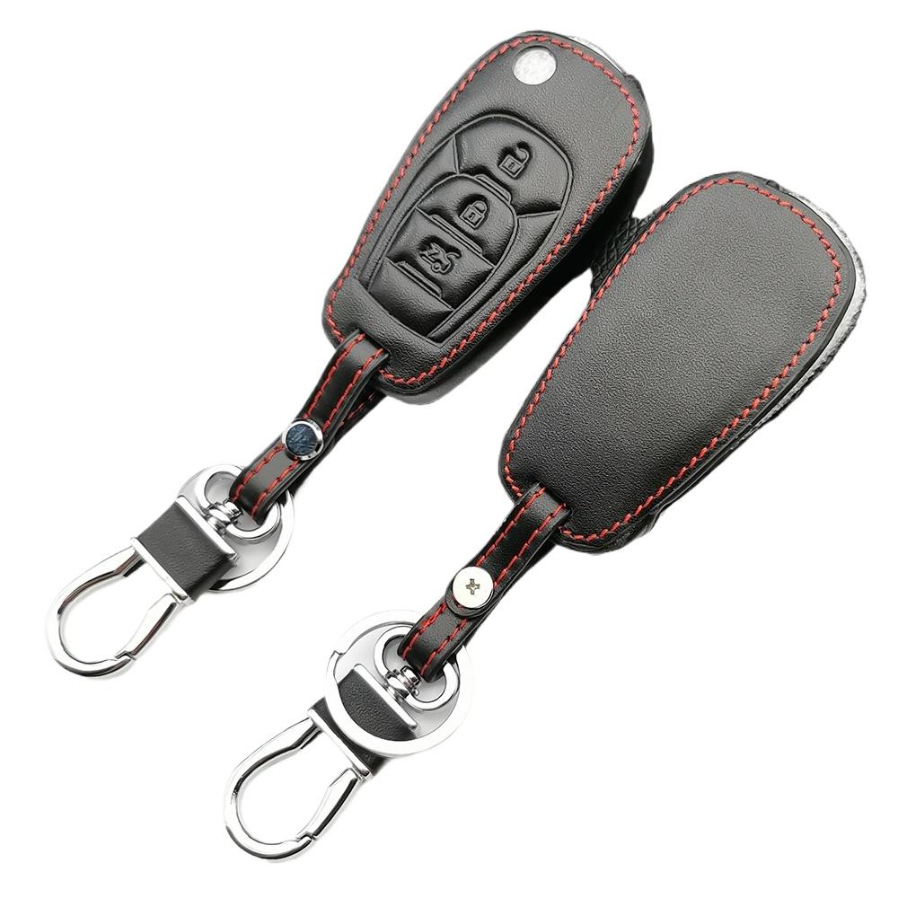 100% Leather Car Key Cover Case Protection For Chevrolet For Cruze Spark Camaro Volt Bolt Trax Malibu Car Styling Accessories