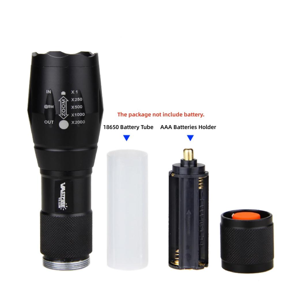 WINDFIRE Green Light Tactical Flashlight, Powerful Green Flashlight, 1 Lighting Mode, Adjustable Zoom Handheld Light, IPX4 Waterproof, Pig Wolf Mint L