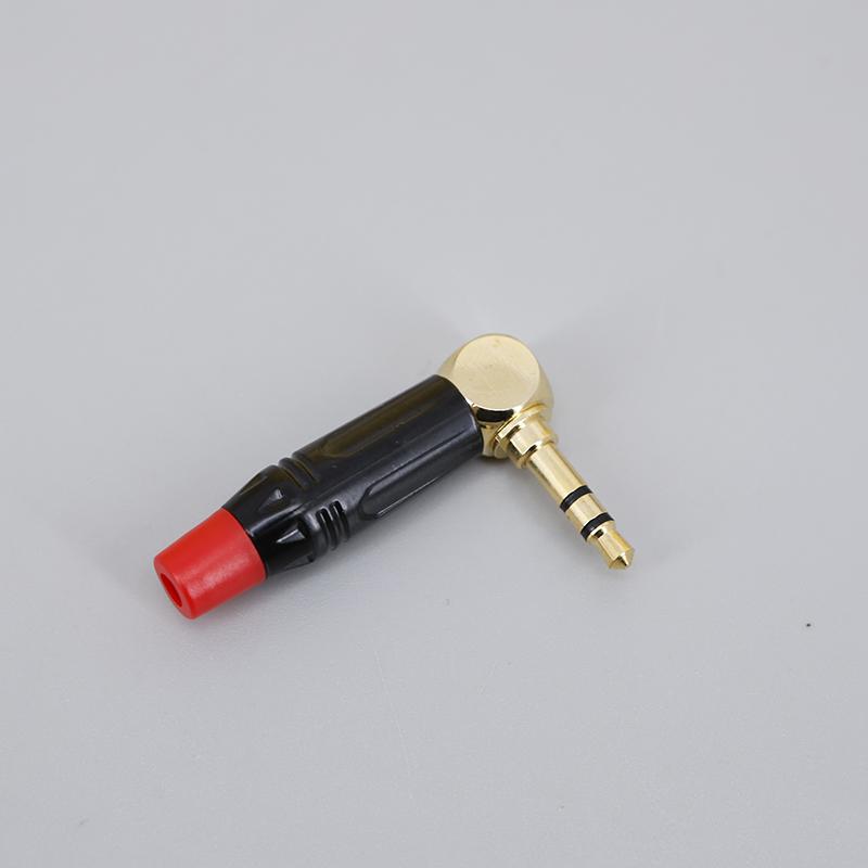 3.5mm audio male Gold-Plated Dual Channel Plug 3pole Stereo angle Earphone Welding Head DIY 90 Degree L-Shaped Bend Head Wall