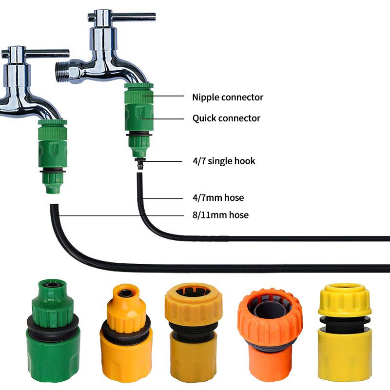 Garden Hose Quick Water Connector For Water Gun Tap 1/2"3/4"3/8" 1 Inch Adapter Irrigation Pipe Joint Fitting Accessories
