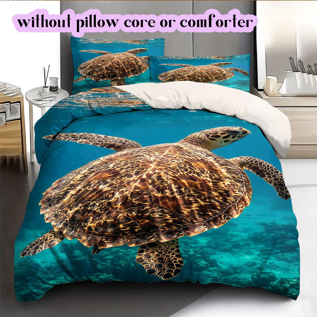 Seawater marine organisms Pattern Bedding,Quilt Set Quilt Cover Pillowcase Home Birthday Gift (1*duvet cover+2*pillowcase,without core)