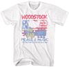 T-shirt blanc Woodstock Amour Patriotique Révolution