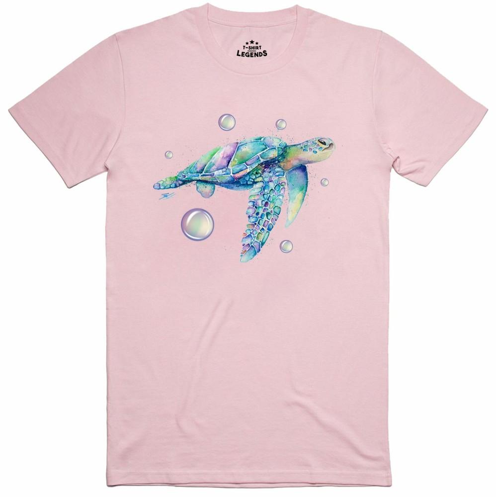 Psychedelic Turtle Nature Print 100 Cotton Regular Fit T Shirt