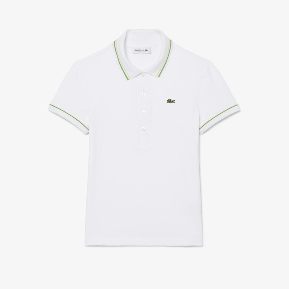 Lacoste Women's Slim Fit Piping Detail Polo Shirt DF5284-56G3SM