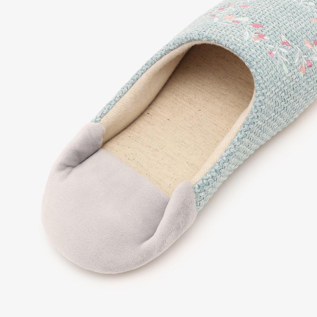 Afternoon Tea Living JL07 Embroidered Babouche Blue Slippers,