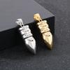 Hip Hop Glänzender Edelstahl Kugelkopf Anhänger Halskette für Männer Frauen Personalisierte Goldfarbene Accessoires Trendiger Schmuck