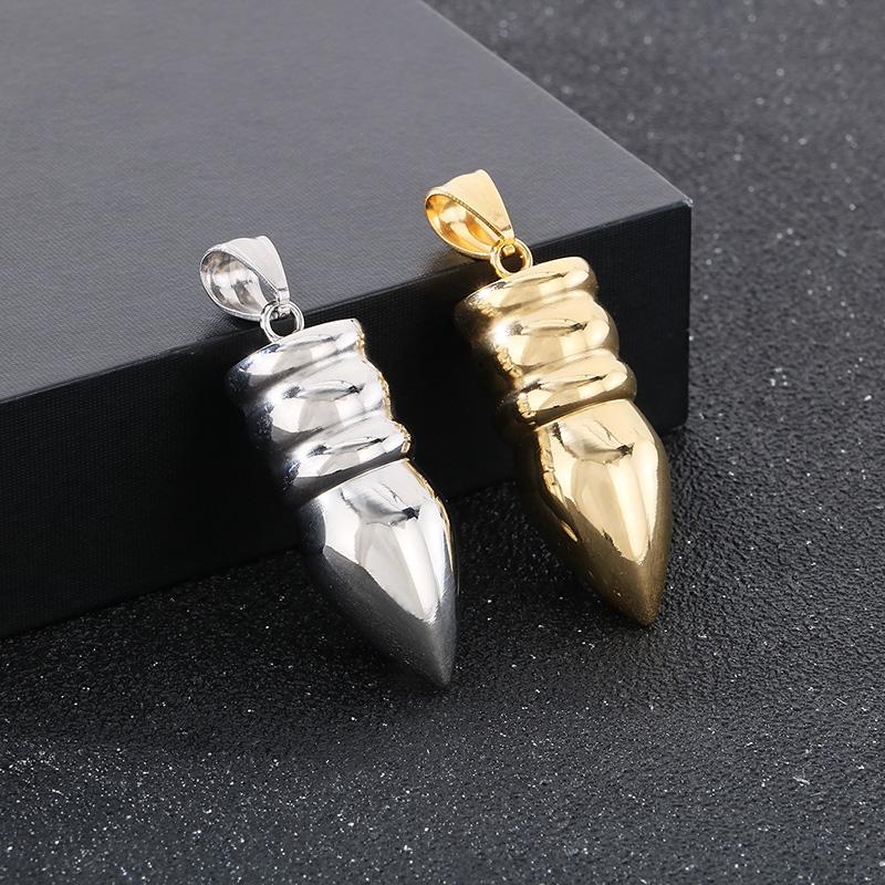 Hip Hop Glänzender Edelstahl Kugelkopf Anhänger Halskette für Männer Frauen Personalisierte Goldfarbene Accessoires Trendiger Schmuck