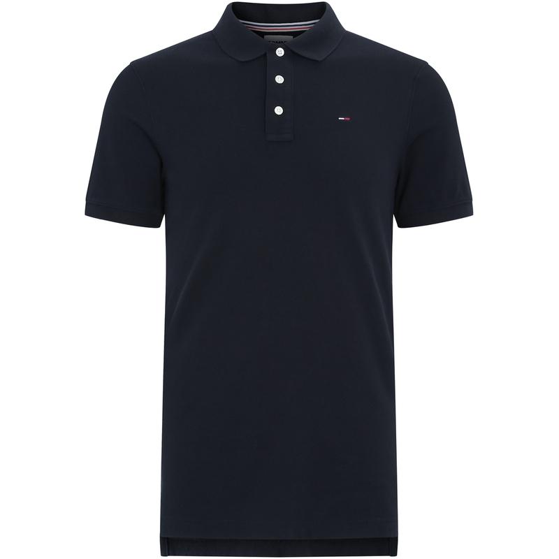 Tommy Hilfiger Vintage Américain Couleur Unie Coton Piqué Respirant Polo Brodé Homme Polos Noir DM0DM04266-078 S black