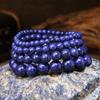 Natural Stone Lapis Round Beads Elastic Bracelet Bohemian Women's Trendy Handmade  Bangle Zircon Gift