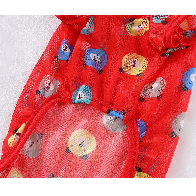 Hundekleidung Sommer Netz-Jumpsuit Pyjama Haustier Hund Einteiler Trainingsanzug Für Kleine Mittlere Hunde Dackel York Welpe Body Overalls L