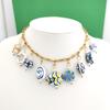 1pc Ceramics Pendant Charm Fish Heart Flower Conch Star Fruits Necklace Stainless Steel Geometric Imitation Pearl