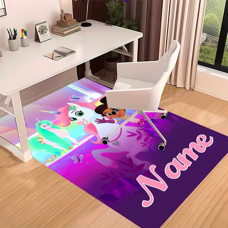 Custom personalization Nella the Princess Knight Print Area Rug - Soft, Washable Non-Slip Indoor Mat,Living Room,Home&Office Decorative Rug