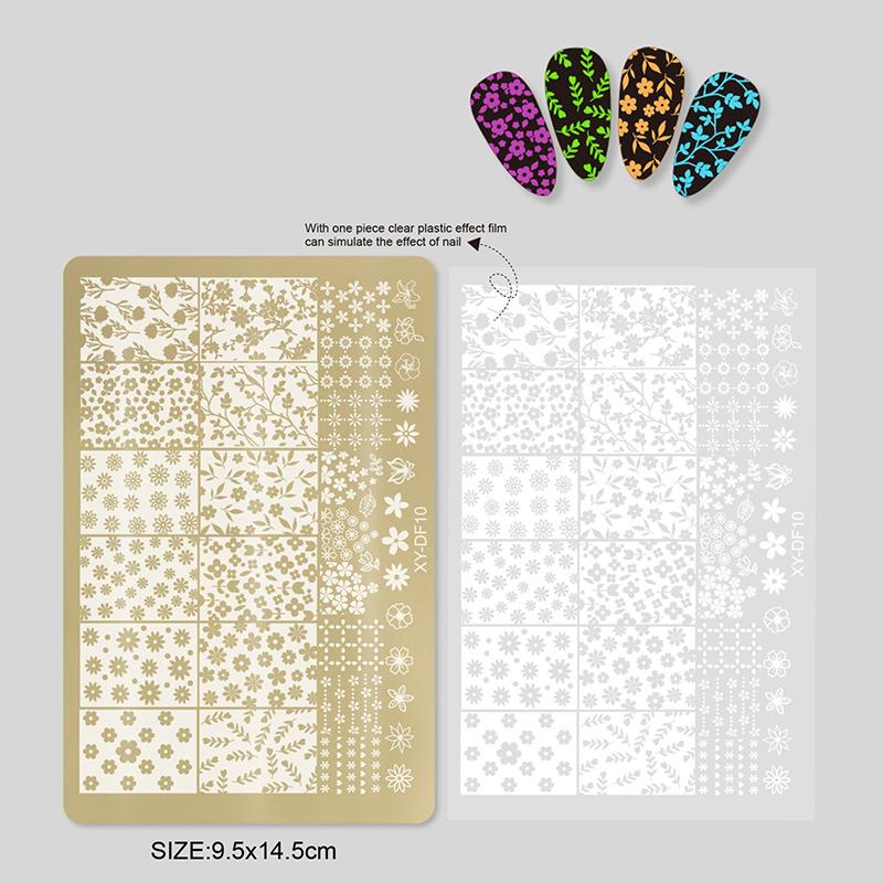 Large Nail Stamping Plates Butterfly Flower Pattern Stainless Steel Stencil Nail Art Stamps Geometry Template Nail Tools