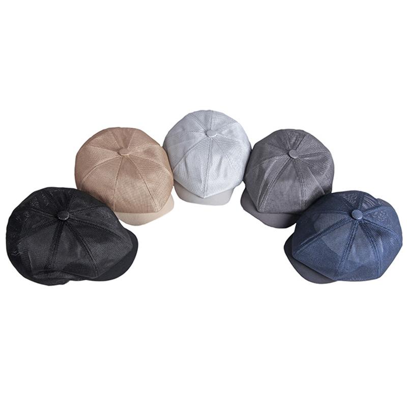 Summer Mesh Octagonal Cap Men's British Vintag Beret Flat Caps Newsboy Cap for Men Gatsby Painters Hats Gorro Hombre Boina