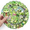 50 Cute Cartoon Turtle Stickers: Beady-Eyed Mochi Decorations for Water Bottles, Journaling, Desktops, and Helmets