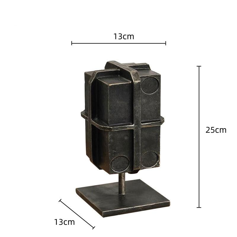 Resin Handicraft Geometric Block Binding Box Do Old Bronzer Sculptures Decorative Figurines Home Decoration Accessories