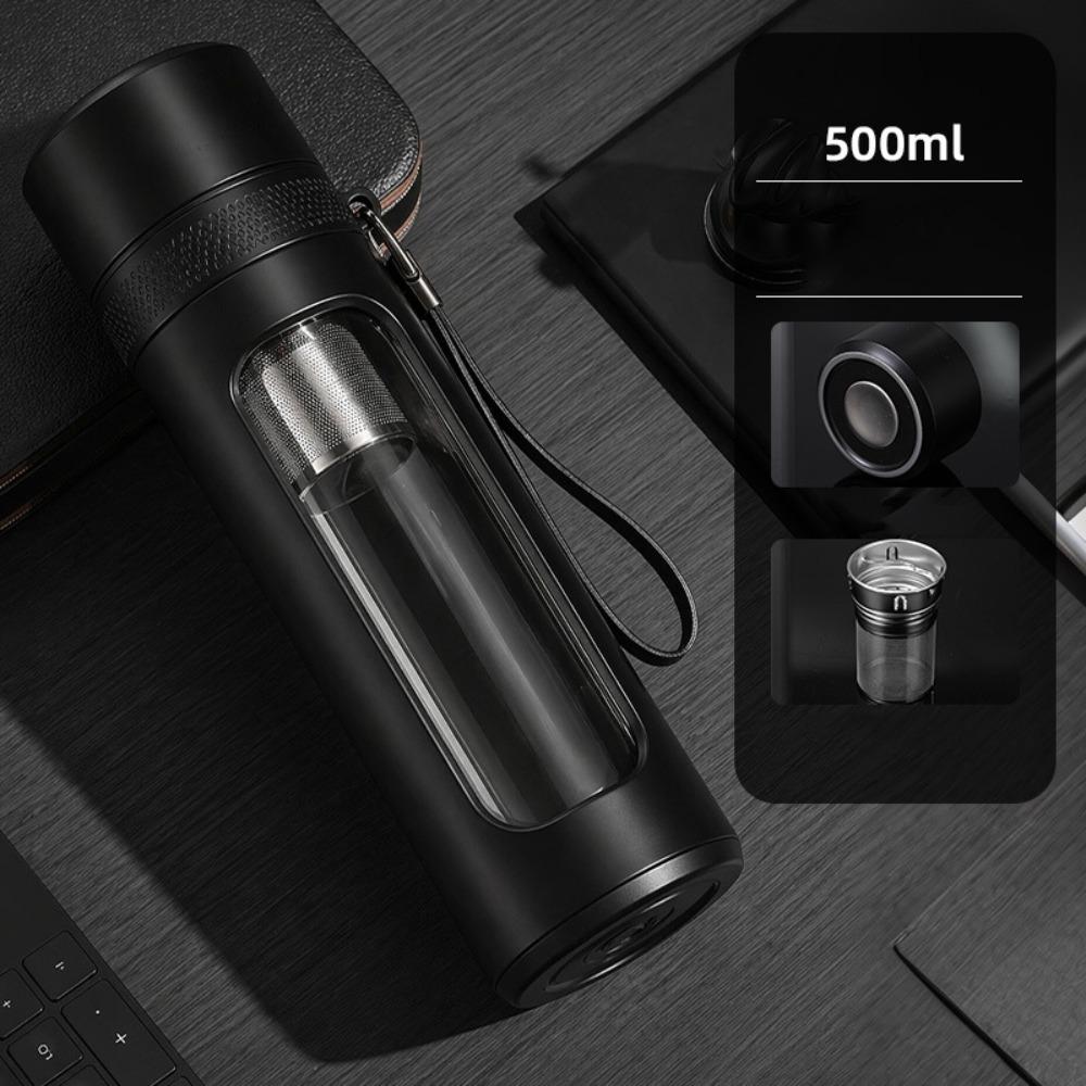 One Click Opening Tea Separation Cup Anti-Scald Infuser Tumbler Glass Water Bottle Office Home Use