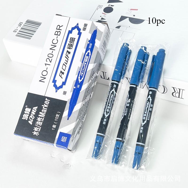 10Pcs Twin Tip Permanent Marker Pen Fine Point Art Marker Pens Thin Nib Waterproof Oily Sketchbook Painting Supplies Fine Ink