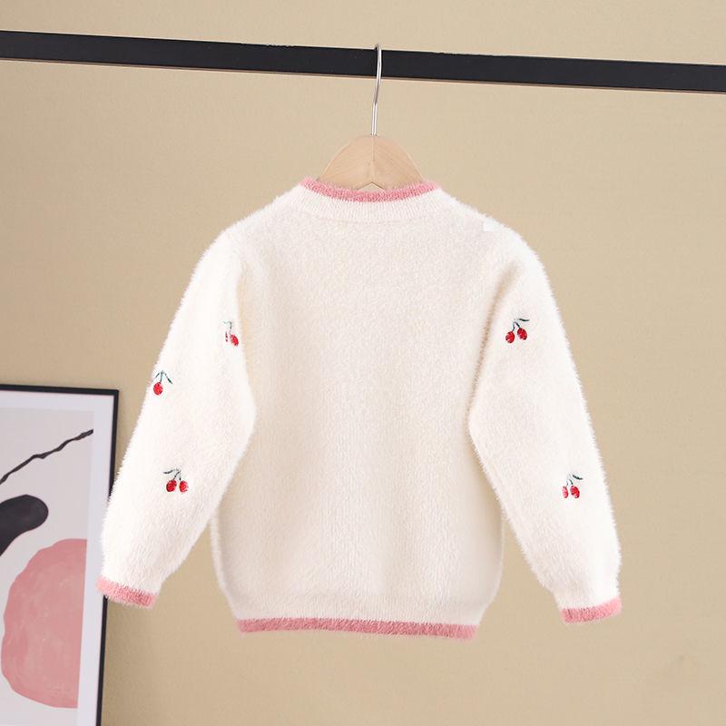 Girls Sweater Velvet Bottoming Shirt Children Clothing Knitted Pullover Baby Sweaters