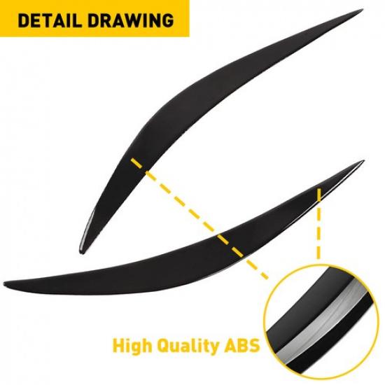 Headlight Eyelid Eyebrows Eye Lid Brow Gloss Black For Infiniti Q50 2014- EA